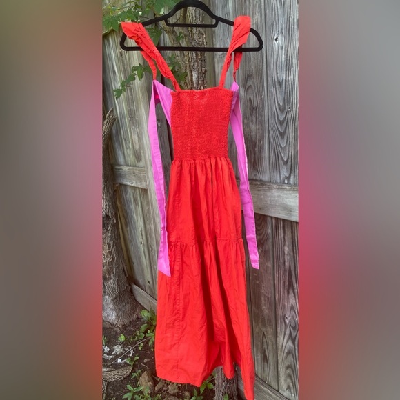 Topshop Orange Maxi A-Line Tiered Dress - Picture 8 of 12